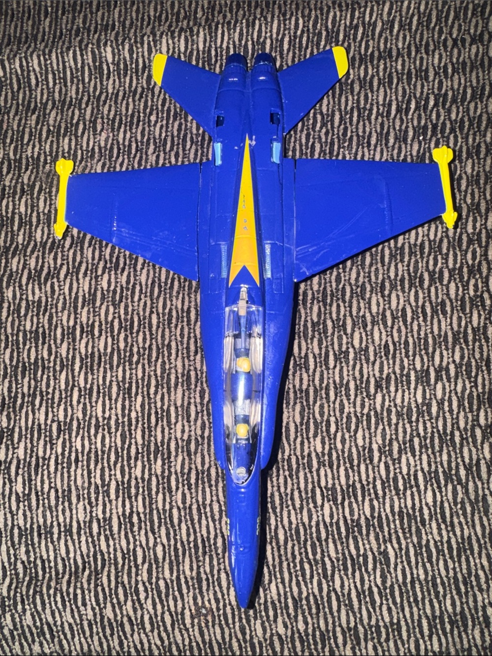Rare and Expensive Blue & Yellow US Navy Blue Angels Jet Fighter. $65 on EBay!